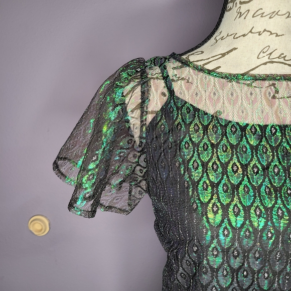 Unique Vintage Peacock Flapper Dress - Picture 5 of 16